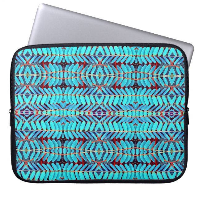 Symfonie van Leaves, Aqua Laptop Sleeve (Voorkant)