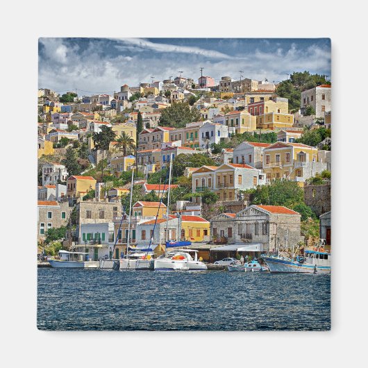 Symi, Griekenland stadsgezicht Magneet (Voorkant)