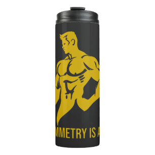 Symmetrie is kunst Gouden tijdperk Bodybuilding Mo Thermosbeker