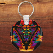 Symmetrisch fractaal afbeelding in 3d-glas lijst sleutelhanger (Voorkant)