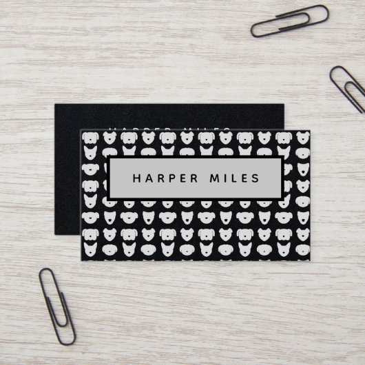 Symmetrisch logo zwarte visitekaartje (Voorkant / Achterkant in situ)