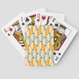 Symmetrisch retro patroon met in elkaar grijpende pokerkaarten