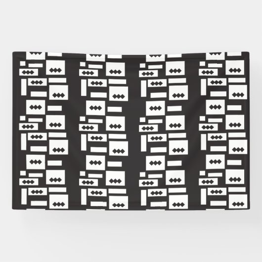 Symmetrisch wit geometrisch ontwerp met helder, he spandoek (Horizontaal)