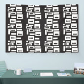 Symmetrisch wit geometrisch ontwerp met helder, he spandoek (Beurs)