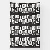 Symmetrisch wit geometrisch ontwerp met helder, he spandoek (Verticaal)