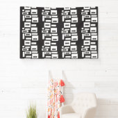 Symmetrisch wit geometrisch ontwerp met helder, he spandoek (Insitu)