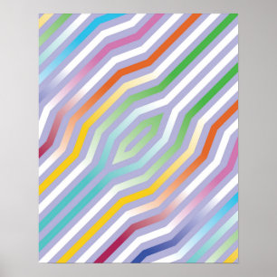 Symmetrische diagonale strepen achtergrond 1 poster
