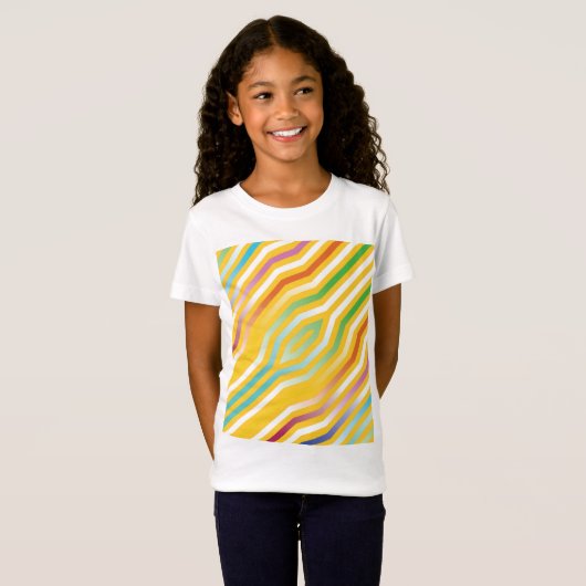 Symmetrische diagonale strepen achtergrond 3 t-shirt (Voorkant volledig)