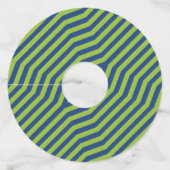 Symmetrische diagonale strepen achtergrond 7 wijnglaslabel (Achterkant)