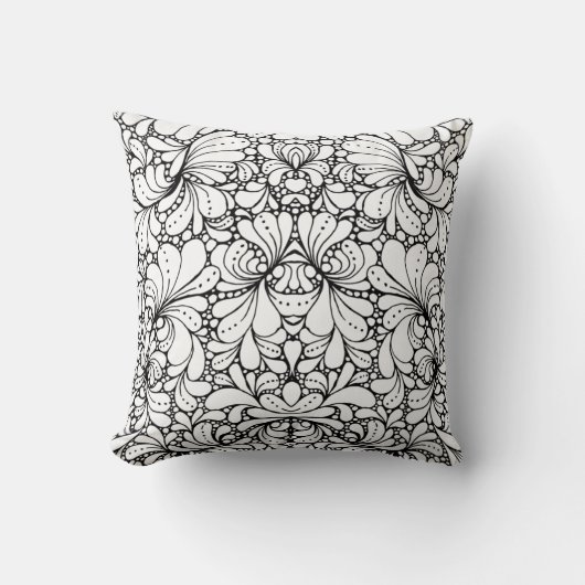 Symmetrische Etnische Versiering Kussen (Voorkant)