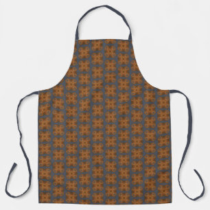 Symmetrische lijntekening met aardetinten kleuren schort