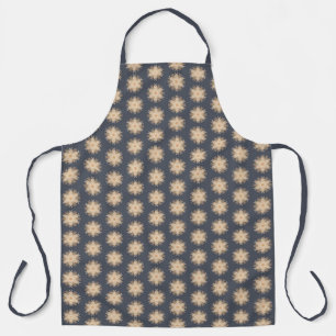 Symmetrische lijntekening met aardse bruine kleure schort
