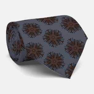 Symmetrische lijntekening met aardse bruine kleure stropdas