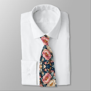 Symmetrische Moderne Bloemenkaleidoscoop Stropdas