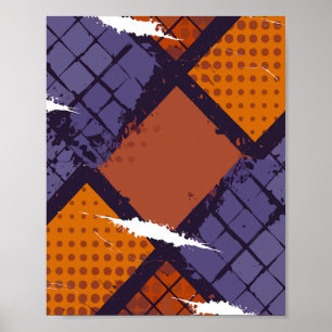 Symmetrische puls - Een raster van kleur en bewegi Poster