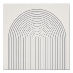 Symmetrische Regenboogvorm Beige White Art Perfect Poster