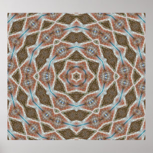 Symmetrische schalen: circulair weefselpatroon. poster