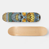 Symmetrische schedel met Pistolen en kogels van Al Skateboard (Horizontaal)