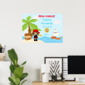 Sympa African American Pirate Girl Poster d'annive (Bureau à domicile)