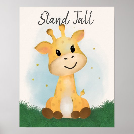 Sympa Be Stand Tall Giraffe Genre Poster Neutre (Devant)