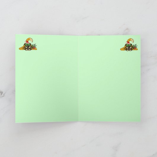 Sympa chien drôle Joyeux Noël carte design (Intérieur)