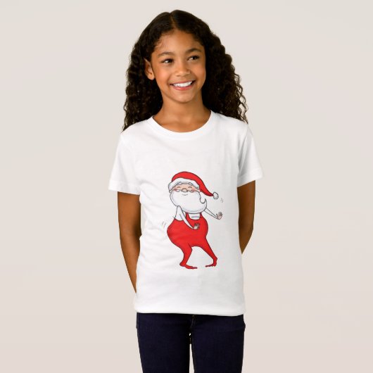 Sympa Dancing Santa Clause T-shirt de Noël (Devant entier)