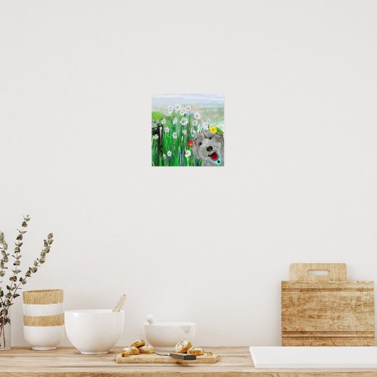 Sympa, Drôle Labradoodle Mur Poster d'Art (Cuisine)