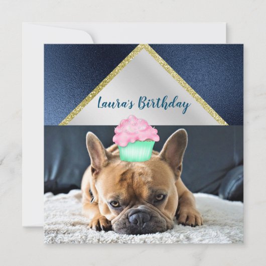 Sympa French Bulldog Anniversaire INVITATION (Devant)