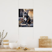 Sympa French Bulldog Chien Art Imprimer Poster (Cuisine)