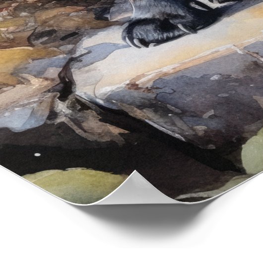 Sympa French Bulldog Chien Art Imprimer Poster (Coin)