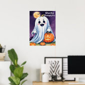Sympa Ghost avec Poster d'Halloween Citrouille (Bureau à domicile)