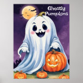 Sympa Ghost avec Poster d'Halloween Citrouille (Devant)