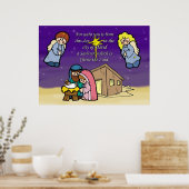 Sympa Nativité Scene Poster de Noël (Cuisine)
