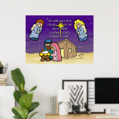 Sympa Nativité Scene Poster de Noël (Bureau à domicile)