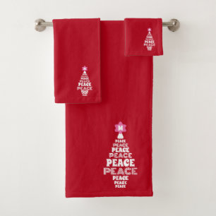 Sympa Noël Arbre de Paix Custom Initial Rouge