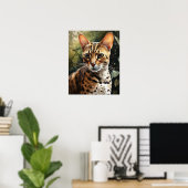 Sympa Ocicat Cat Art Imprimer Poster (Bureau à domicile)