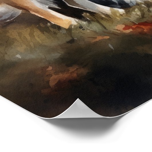 Sympa Shetland Sheepdog Chien Art Imprimer Poster (Coin)