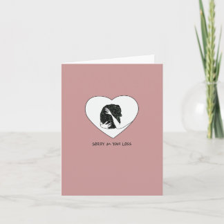 Sympathie avec le chien, carte de voeux pliée de 4