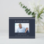 Sympathie bleu blanc photo simple carte de remerci (Debout devant)