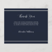 Sympathie bleu blanc photo simple carte de remerci (Dos)