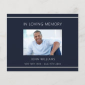 Sympathie bleu blanc photo simple carte de remerci (Devant)