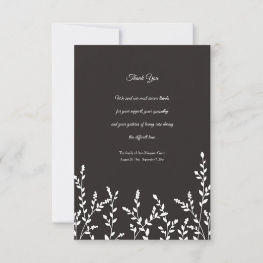 Sympathie botanique Carte de remerciements (Devant)