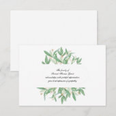 Sympathie botanique Carte de remerciements (Devant / Derrière)
