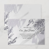 Sympathie botanique grise Carte de remerciements (Devant / Derrière)