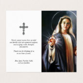 Sympathie Cartes saintes Mary | Tenir le coeur sac (Extérieur déplié)