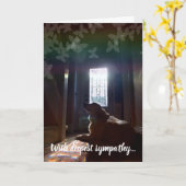 Sympathie, chien, perte de familiers, carte de pon (Fleur jaune)