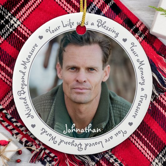 Sympathie Citaat Silver Gray Keepomwille Memorial Keramisch Ornament