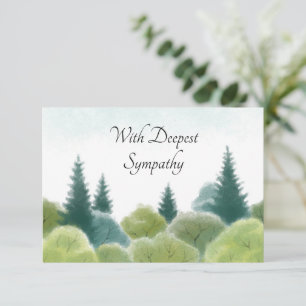 Sympathie condoleances Waterverf Woodland Kaart
