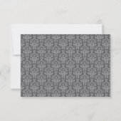 Sympathie Damask Silver Funeral Merci Cartes (Dos)