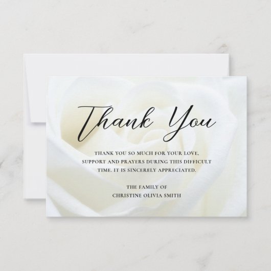 Sympathie Dank u begrafenis Bloemenverlies Bedankkaart (Voorkant)